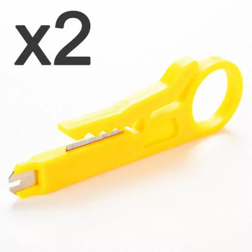 x2 Denudeur de Cable Pince Outil pour Denuder Coupe Fil Réseaux Coaxial RJ45 Lot