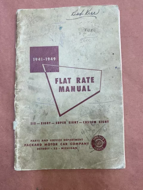 OEM 1941-1949 Packard Flat Rate Manual (Six-Eight-Super Eight-Custom Eight)