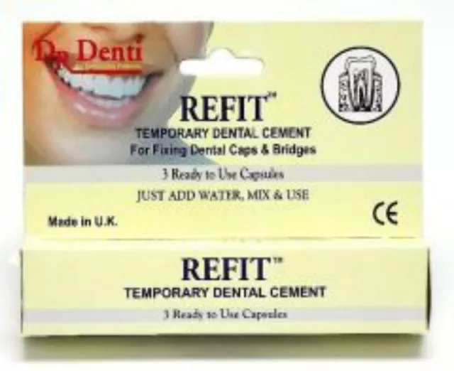 Dr. Denti Refit - temporärer Zahnzement zum Füllen von Zahnlücken und Brücken