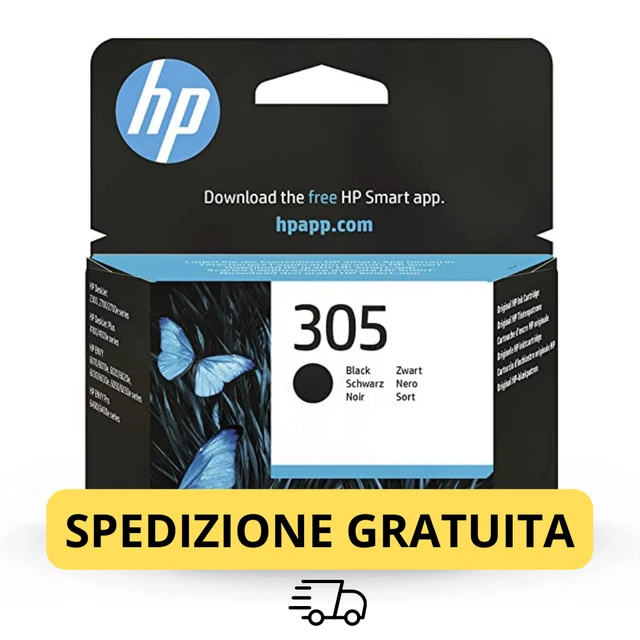 HP 305 Nero, 3YM61AE, cartuccia originale HP, compatibile con stampanti HP DeskJ