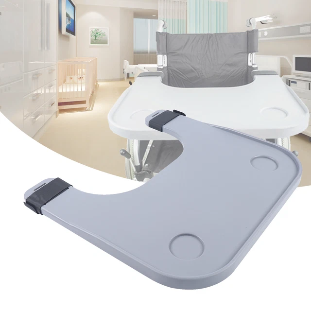 Bandeja de regazo portátil extraíble para silla de ruedas con 2 portavasos mesa de comedor para discapacitados