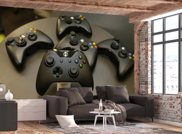 Consola de juegos JoyStick niños jugador dormitorio niños papel tapiz mural póster fotográfico