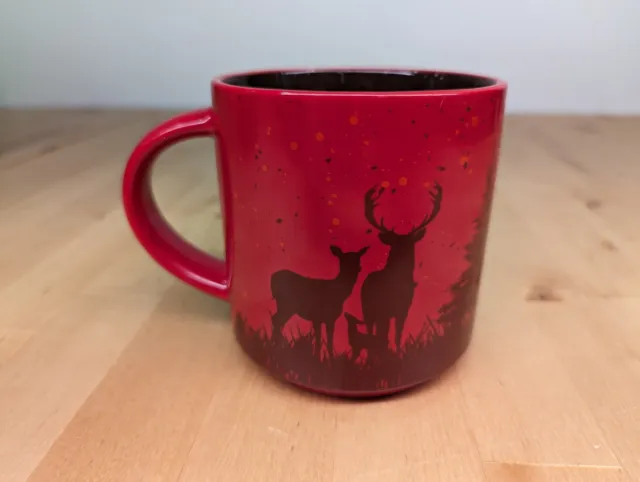 Tim Hortons Limited Edition Collectible Deer Buck Red Coffee Mug Holiday 2017 2