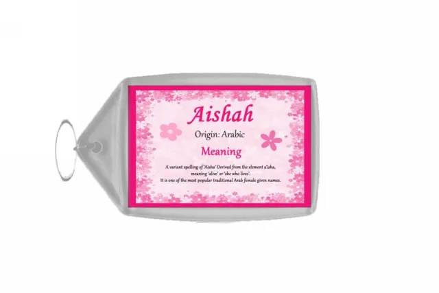 Aishah Personalised Name Meaning Keyring
