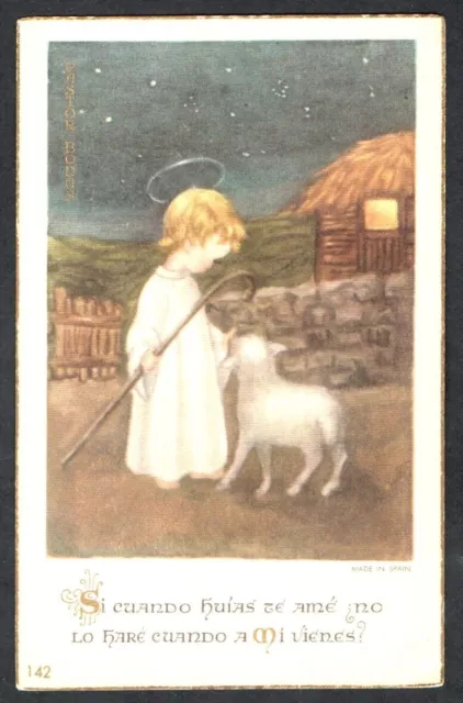 Santino antico de Jesus Bambino estampa image pieuse holy card