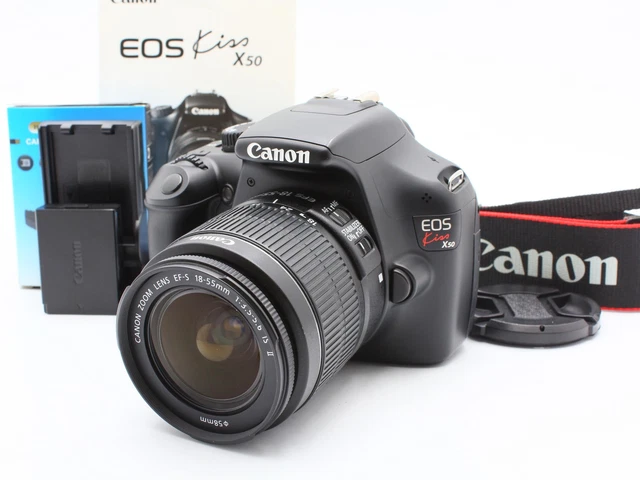 EXC+4】CANON KISS X50 DSLR Camera EF-S 18-55mm f/3.5-5.6 IS ⅡLens