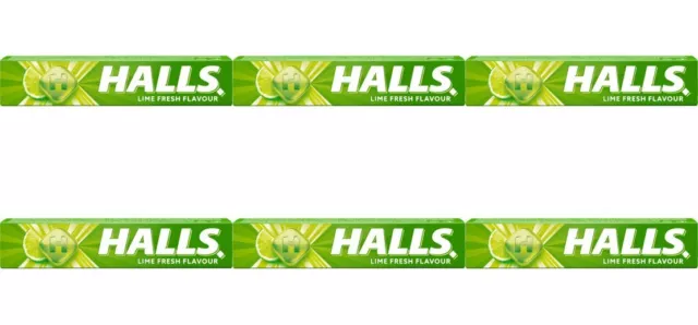 6 x caramelle al gusto di lime Halls, 1,2 once (33,5 g)