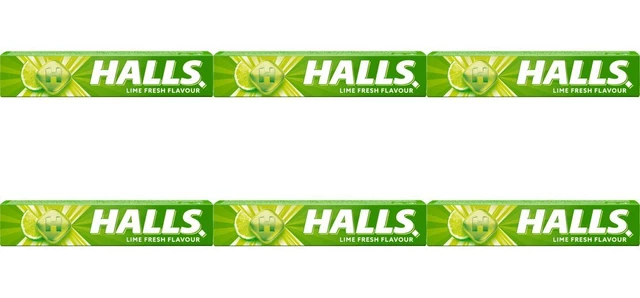 6 x caramelle al gusto di lime Halls, 1,2 once (33,5 g)