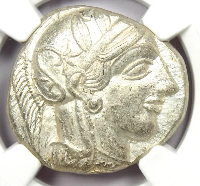 Ancient Athens Greece Athena Owl AR Tetradrachm Coin 440 BC - NGC Choice XF