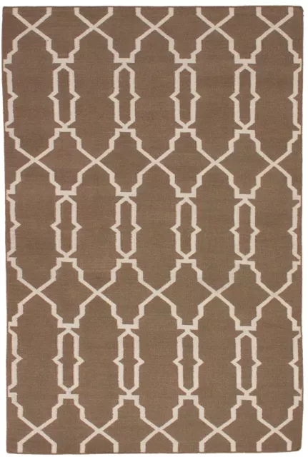 Vintage Hand Woven Carpet 4'11" x 7'10" Traditional Wool Kilim Rug