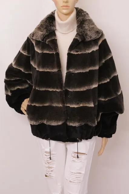 Real Fur Sheared Chinchilla Rex Not Mink Fur Jacket Batwing 10-12-14-16 Uk