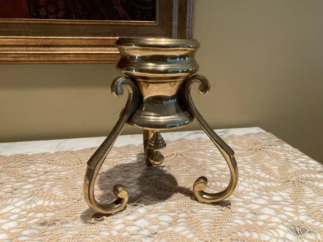 Vintage Solid Brass 3-Legged Pedestal Display Stand  -  8 1/4" Tall