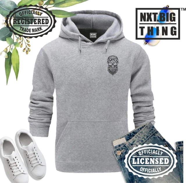 Felpa con Cappuccio Teschio Barbuto Bici Tascabile Abbigliamento Biker Racer Moto Top 2