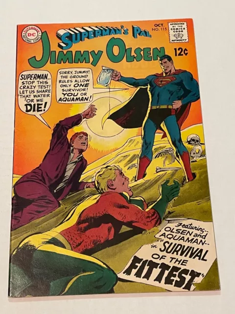 SUPERMAN'S PAL JIMMY OLSEN #115 FN+ Neal Adams Cover Aquaman DC COMICS