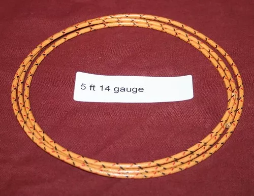 5 ft 14 ga Primary Orange Wire Hit & Miss Gas Engine Motor Spark Buzz Coil