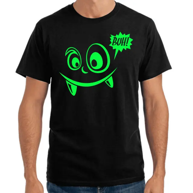 Buh Monster Oscuro Neón Verde Eslogans Regalo Diversión Comedy Fun Camiseta