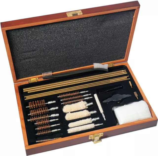 Universal Gun Cleaning Brush Set in Wooden Box GCK76