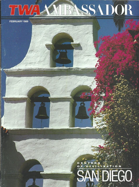 TWA Trans World Airlines Ambassador inflight magazine 2/89 San Diego [1033]