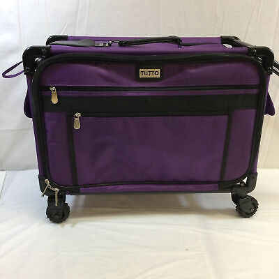 Tutto Purple Black Zipper On Wheels Sewing Trolley Machine Size Large Used