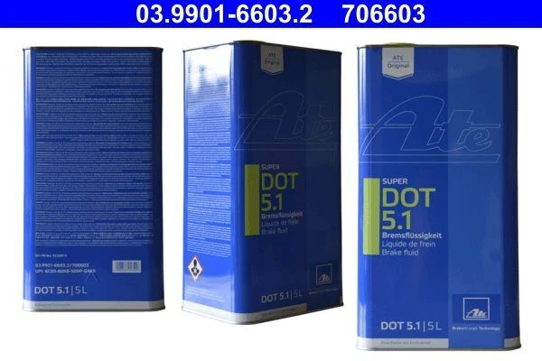 5L ATE Super Dot 5.1 Liquido Freni Freno Fluide Automobile Auto 03.9901-6603.2