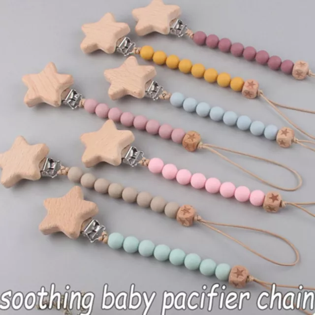 Silicone Star Pacifier Clips Chains Baby Pacifier Chain Molar Chain Lanyard