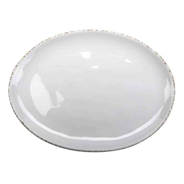 G.E.T. CS-1511-UM Urban Mill Cream 15 x 11" Oval Platter - 6 / CS"