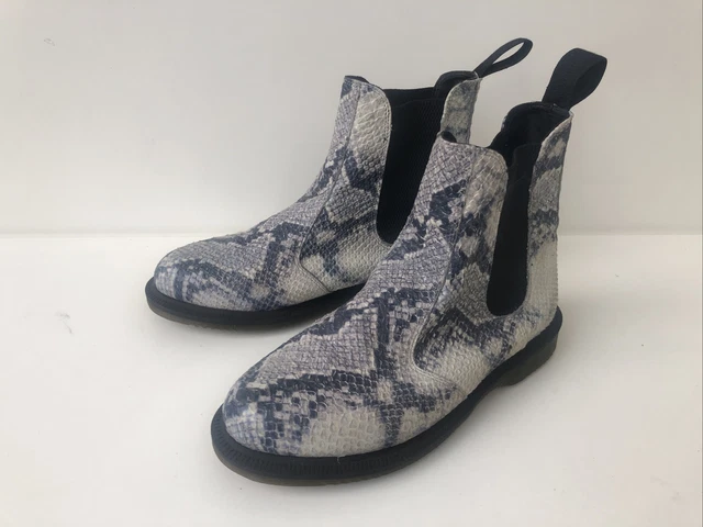 DR. MARTENS KENSINGTON Flora Chelsea Boots Snake Pattern Women s Size 6 70.00 PicClick UK