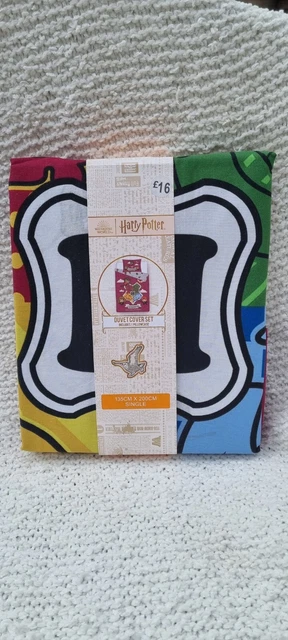 Juego de fundas de edredón individuales Primark Harry Potter Hogwarts nuevo en caja