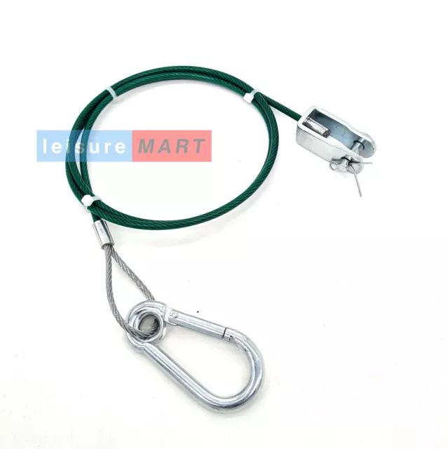 Green Breakaway Cable with Clevis Pin, Safety Cable Trailer Caravan Horsebox