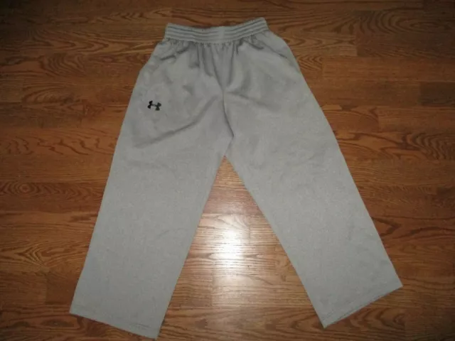 Womens Under Armour Cold Gear Fleece Grey Open Hem Sweat Pants Loose Sz. M