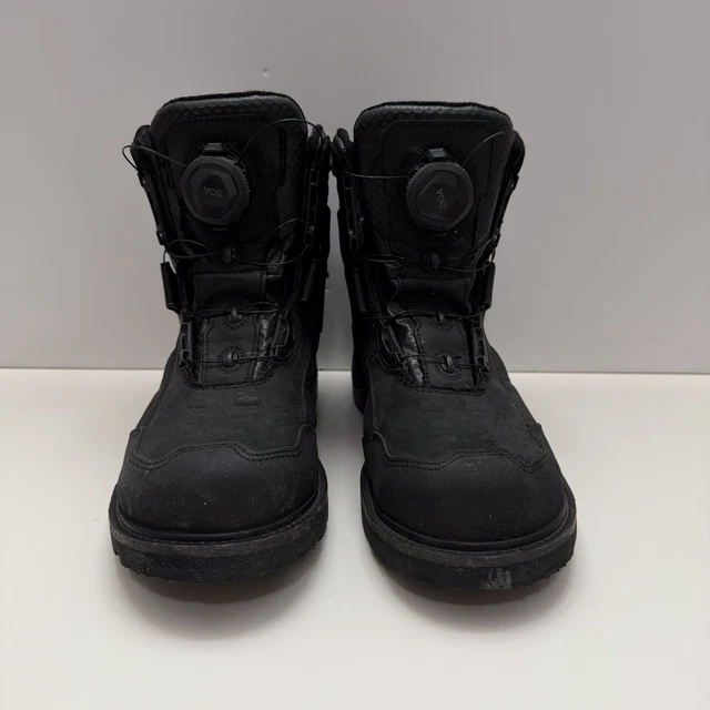 Icon Stormhawk Waterproof Motorcycle Boots Boa Lace Black Leather 