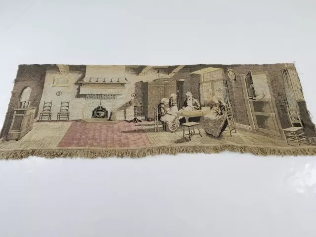 Vintage French Beautiful Lounge Scene Wall Hanging Tapestry 175x53cm