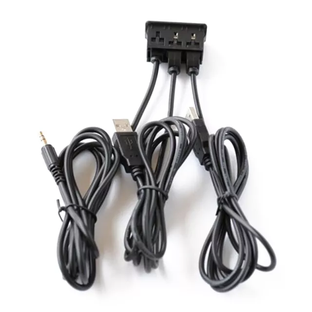 USB Ports Panel Auto 3.5mm AUX Interface Extension Cable Adapter