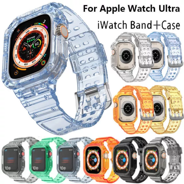 TPU Sport Band Strap + Case for Apple Watch Ultra 49mm Series 8 7 6 5 4 41/45mm