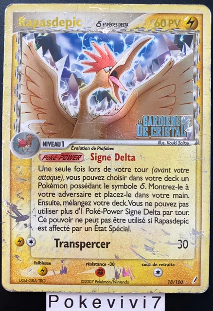 Carte Pokemon RAPASDEPIC 18/100 Rare REVERSE Bloc EX Gardiens de Cristal FR