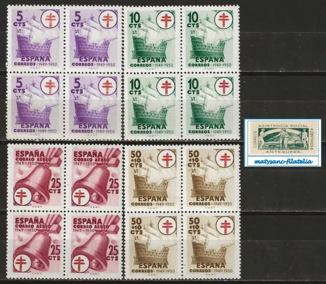 España 1949. Edifil 1066/1069 En Bloque De 4. "Pro Tuberculosos". Mnh***