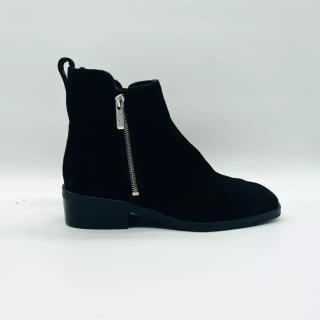 3.1 Phillip Lim Womens 37 US 7 Black Suede Almond Toe Heeled Ankle Boots Shoes