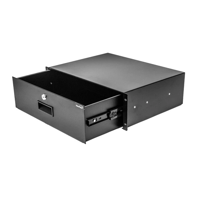 Server Cabinet Case 19" Rack Mount DJ Locking Lockable Deep Drawer with Key 3U