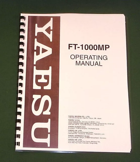 Yaesu FT-1000MP Instruction manual - Premium Card Stock Covers & 32 LB Paper!