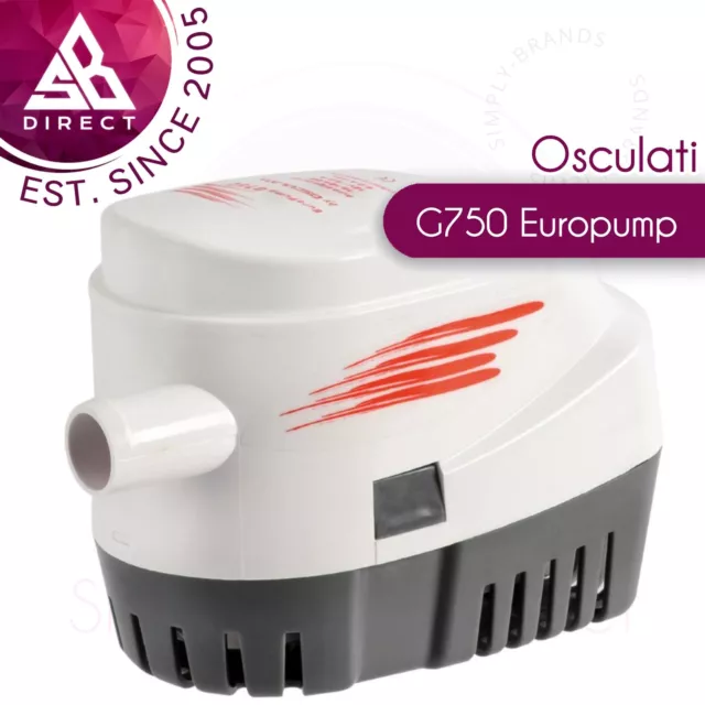 Osculati G750 Automatico Europump │ 12V │ 70L/M Flusso Azione │ 3.2m .pump Head