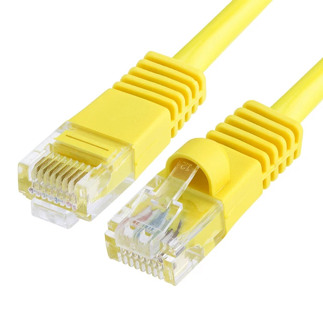 100FT Cat5e Ethernet Cable RJ45 LAN Network Patch Cord 1Gbps 350 MHz - Yellow
