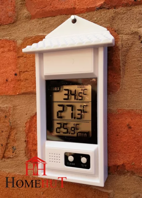 Max Min Thermometer - Garden Greenhouse Indoor Outdoor Office Wall