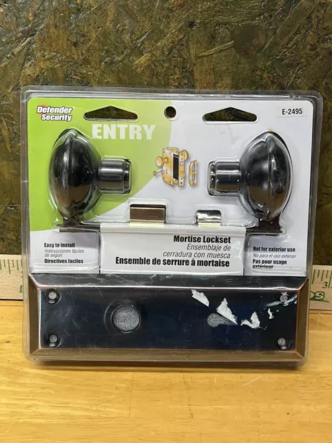 Defender  Security E 2495 Mortise Keyed Lock Set with Classic Bronze Knob E41