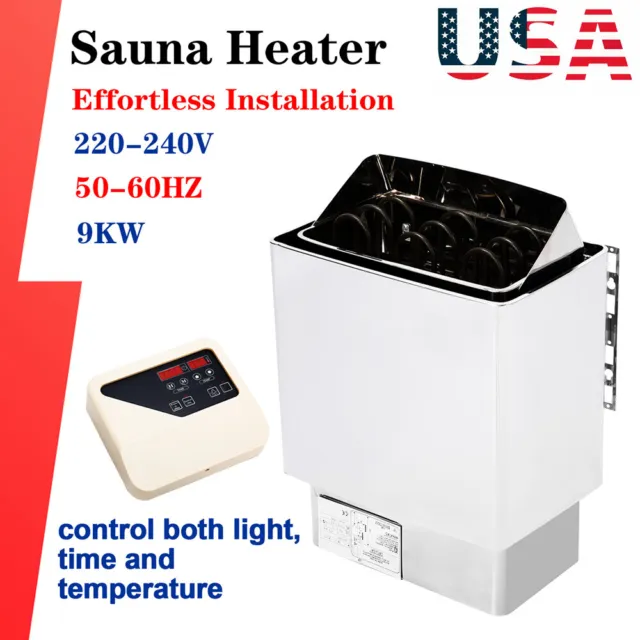Sauna Heater 6/9KW Dry Steam Bath Stove Electric for Home Hotel Sauna Room Spa