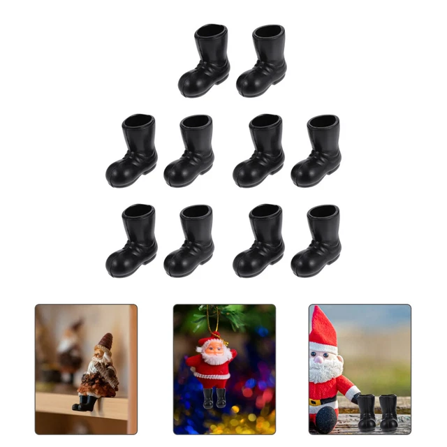 5 Pairs Weihnachten Santa Stiefel Miniatur Santa Claus Schuhe Fee Garten