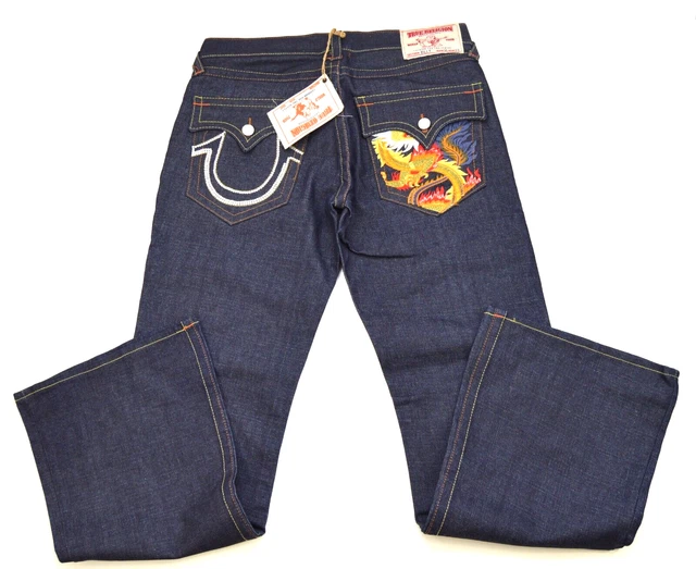True Religion Billy Jeans Mens Size 36x33 Dark Wash Embroidered Dragon NWT $319 True Religion Billy Jeans Mens Size 36x33 Dark Wash Embroidered Dragon NWT $319