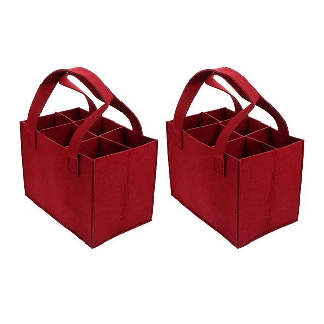 Versatile per 6 bottiglie borsa in feltro rosso portabottiglie 2 pz borsa per tr