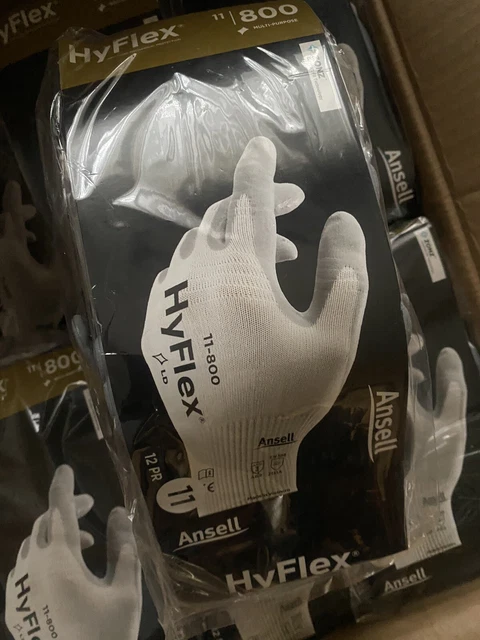 Ansell HyFlex Foam Nitrile Coated Palm Gloves 11 800 Size 11, 12 Pair(1 DOZEN)