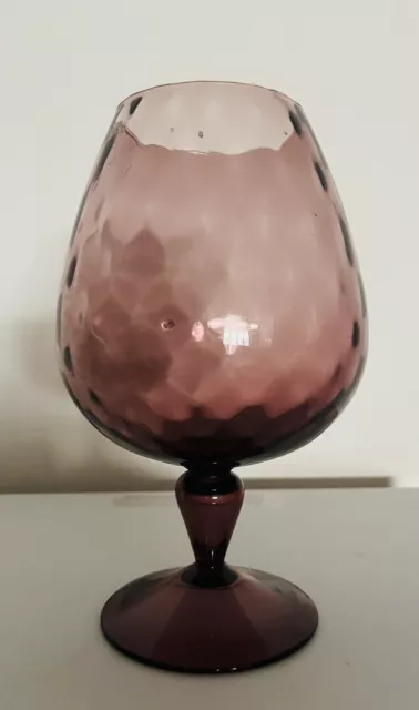 Vintage Retro Purple Glass Brandy Balloon Vase