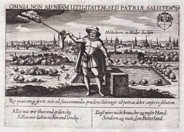Hildesheim Niedersachsen Gesamtansicht Kupferstich Meisner 1630